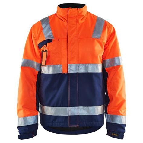 Veste Hiver Haute Visibilit Orange Fluo Marine Blaklader