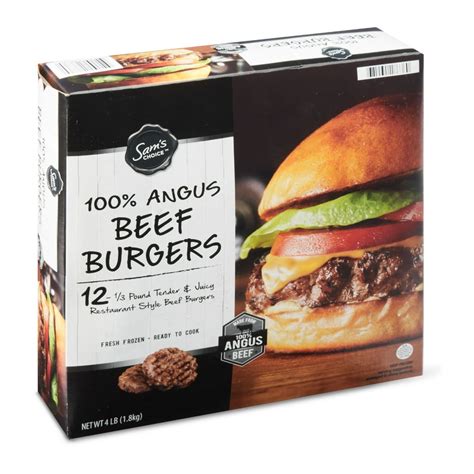 Sam S Choice 100 Angus Beef Burgers 4lb 12 Ct Frozen