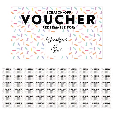 Koyal Wholesale 60 Pre Printed Diy Scratch Off Vouchers Couples Date Cards Sprinkles