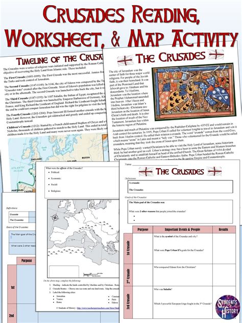 Crusades Worksheet And Map Activity Map Activities World History