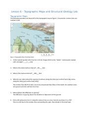 Lesson 06 Topographic Maps And Structural Geology Lab Docx Lesson 6