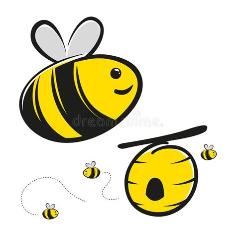 Buzzing With Sweetness Honey Bee And Bee Hive Cartoon