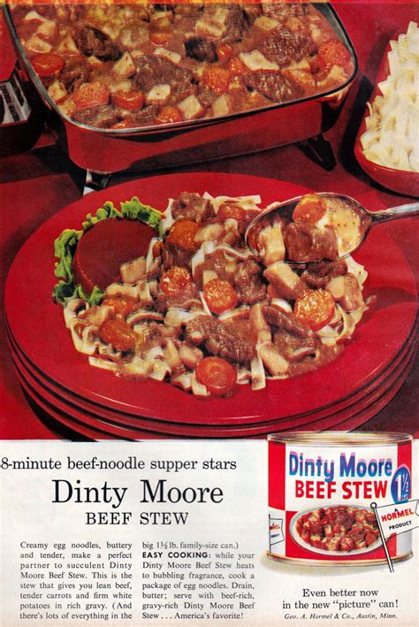 Dinty Moore Beef Stew Beef And Noodles Egg Noodles Retro Ads Vintage