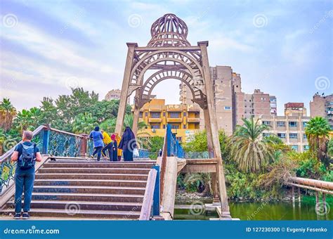 The Wwoden Bridge To Roda Island In Cairo Egypt Editorial Image