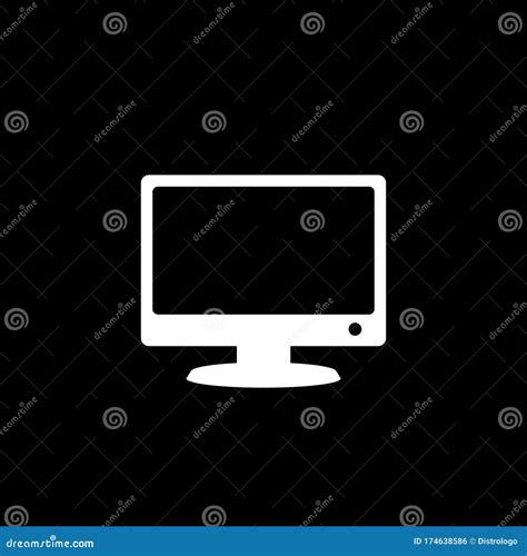 Vector Computer Monitor Icon Design Flat Pc Screen Symbol Stock Vector