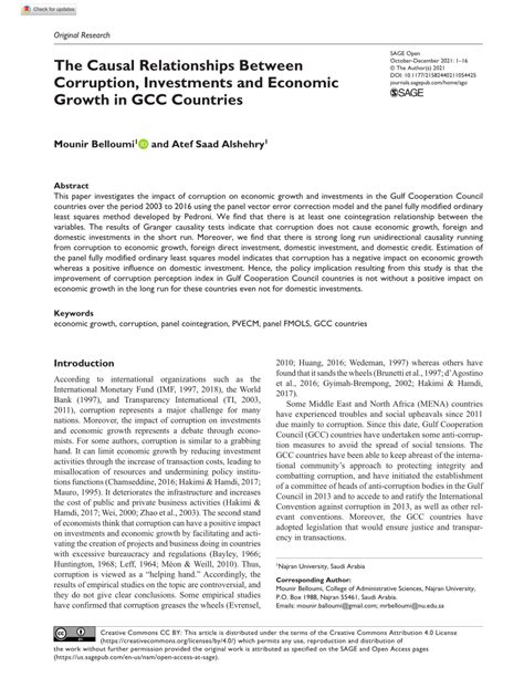 PDF The Causal Relationships Between Corruption Investments And