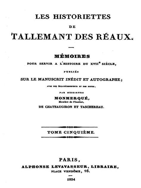 Les historiettes de Tallemant des Réaux tome cinquième H de René