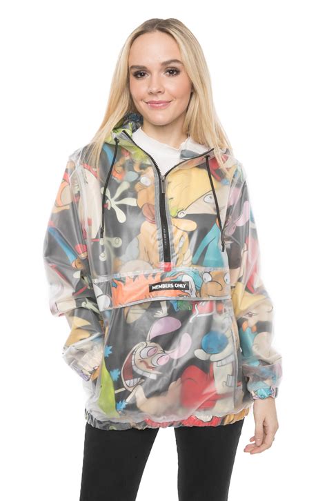 Mens Translucent Nickelodeon Collab Popover Jacket For Women Quilted Bomber Jacket Windbreaker