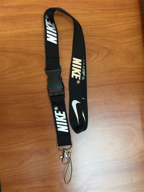 Nike Black Silver Lanyard Detachable Keychain Badge Id Holder Etsy