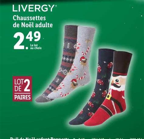 Promo Chaussettes De Noël Adulte Livergy Chez Lidl Icatalogue Fr