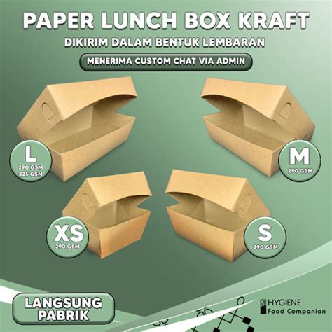 Promo Paper Lunch Box Kotak Makan Kertas Laminasi Eco Kraft Semua Uk