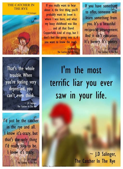 The Catcher In The Rye By J D Salgart And Illustrated Poem Art Print