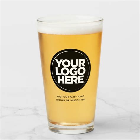 Personalized Logo And Text Beer Glasses Zazzle