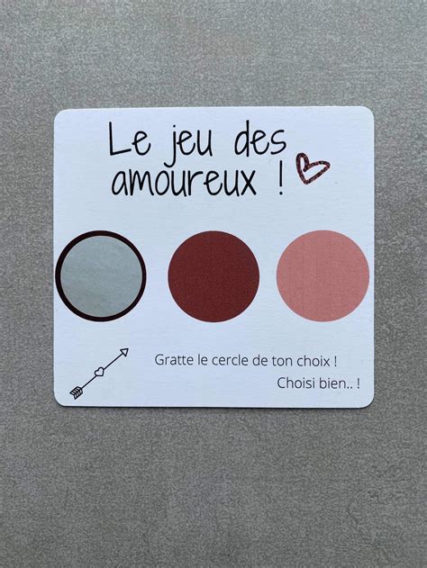 Le Jeu Des Amoureux Carte à Gratter Personnalisée Etsy