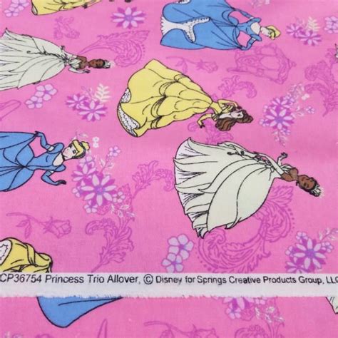 Disney Princess Flannel Fabric Princess Trio Allover Print Springs ...