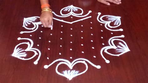 11x6 Dot Rangoli Easy Kolams Designs How To Make Rangoli Dot