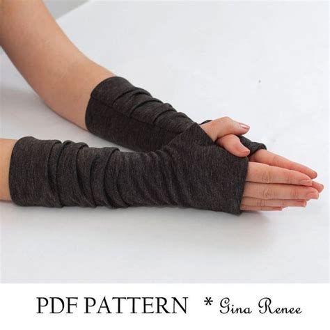 Fingerless Gloves Pattern With Pleats PDF Glove Sewing Pattern Etsy