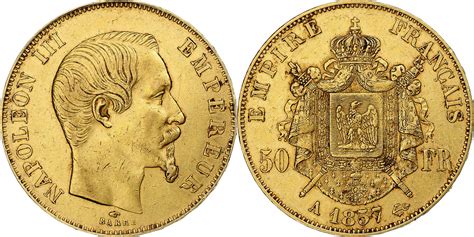 Frankreich 50 Francs 1857 Paris Napoléon III Paris Gold SS MA Shops