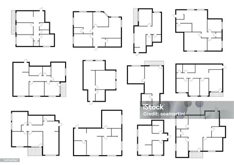 Apartment Floor Plans House Room Layout Stockvectorkunst En Meer