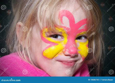 Fan In Face Paint Royalty Free Stock Photography