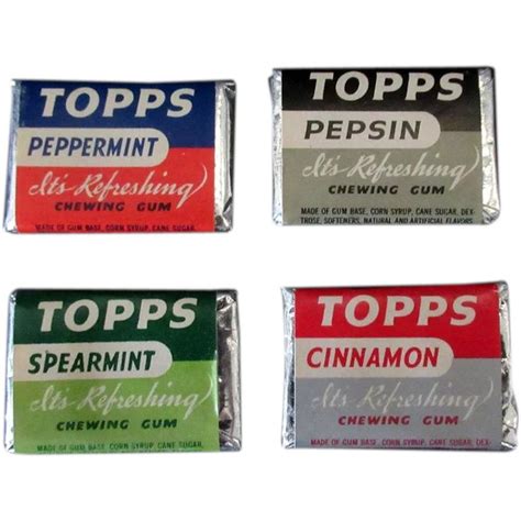 Vintage Topps Chewing Gum Tabs Four Different Flavors 1940s