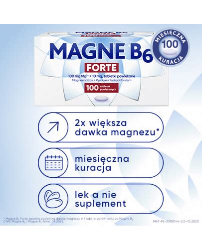 Magne B Forte Witamina B Na Silne Niedobory Magnezu Tabletek