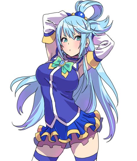 Safebooru 1girl Absurdres Aqua Konosuba Aqua Eyes Arched Back