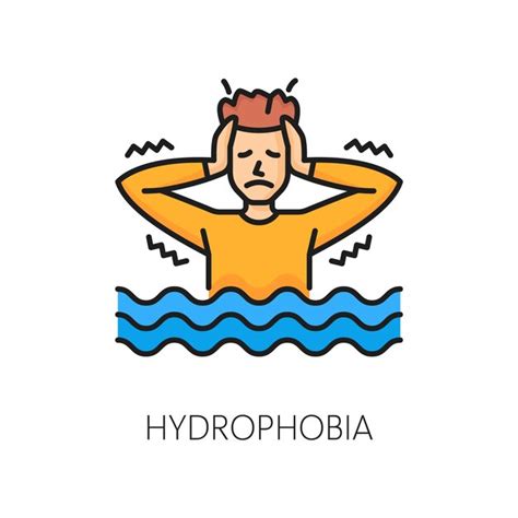 Premium Vector Phobia Psychology Problem Hydrophobia Line Icon