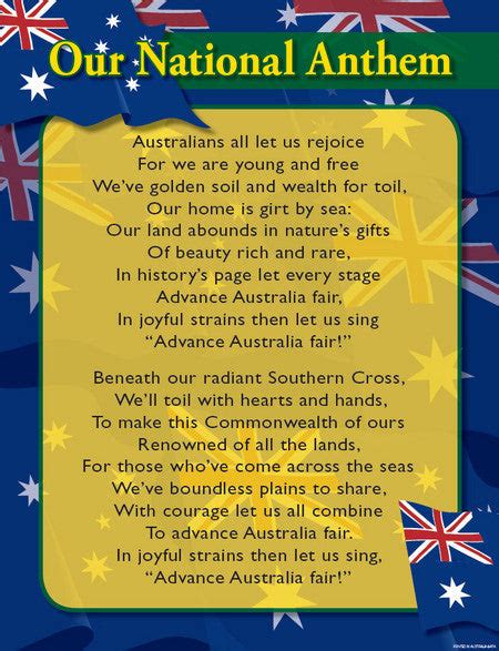 Australian National Anthem - Educational Chart – Brain Spice