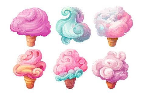 Premium Vector Cotton Candy Vector Set Collection Graphic Clipart