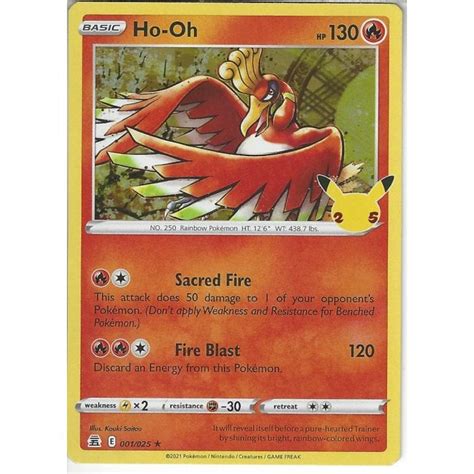 Pokemon Trading Card Game Ho Oh Rare Holo Card Celebrations