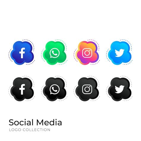 Premium Vector Popular Social Media Logo Collection