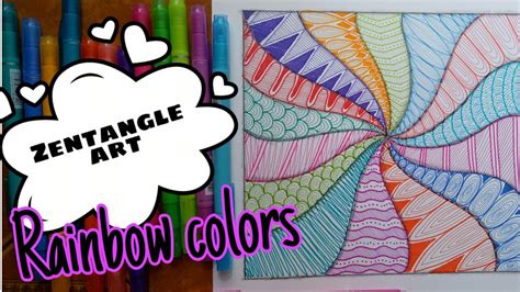 Zentangle Art Rainbow Colors YouTube