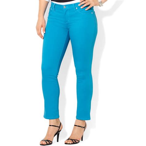 Lyst Lauren By Ralph Lauren Plus Size Modern Straight Leg Colored Jeans In Blue