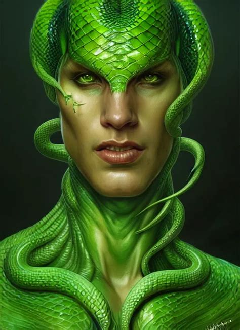 Portrait Of Aggressive Snake Humanoid D D Stable Diffusion