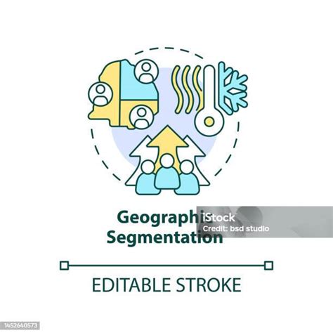 Set Ikon Konsep Segmentasi Geografis Ilustrasi Stok Unduh Gambar