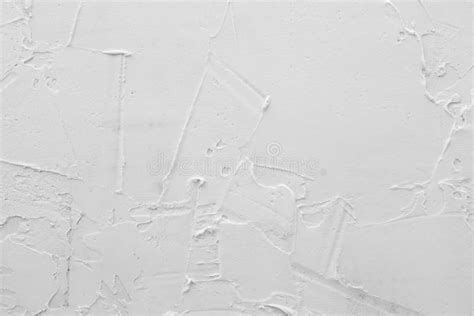 Texture Of White Plaster Covering The Concrete Wall Of The House Stock