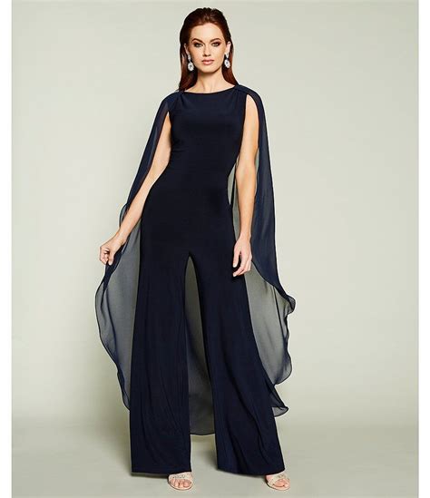 Lauren Ralph Lauren Chiffon Cape Overlay Jumpsuit Vestidos Estilosos