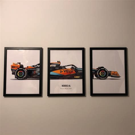 Set Of 3 2024 Lando Norris Oscar Piastri Mclaren F1 Mcl38 Art Poster