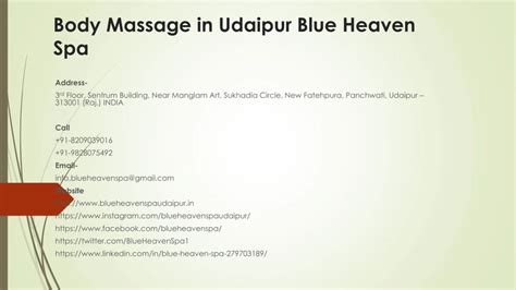 Ppt Body Massage In Udaipur Blue Heaven Spa Powerpoint Presentation