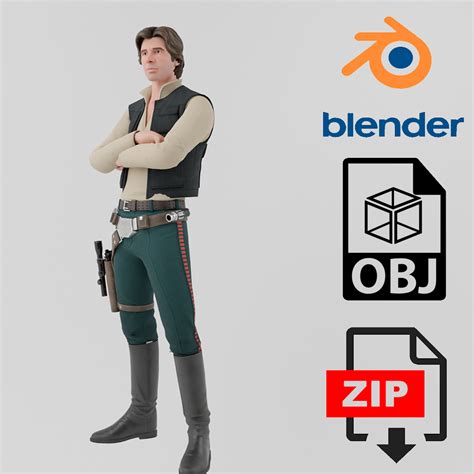 Archivo Obj Han Solo Lowpoly Rigged・modelo De Impresión 3d Para