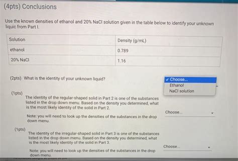 Solved Part I Density Of Unknown Liquid Trial 2 Trial 3 10 0 Chegg