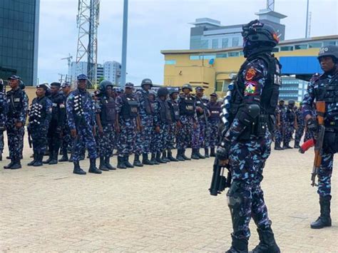 Battle Ready Policemen Take Over Lekki Tollgate Ahead Peter Obis Rally