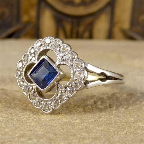 Antique Edwardian Sapphire And Diamond Ring In 18 Carat Gold At 1stdibs