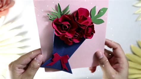 Cara Membuat Kartu Ucapan Valentine 3d Kartu Ucapan Kreatif Diy Kartu Ucapan Pop Up Youtube