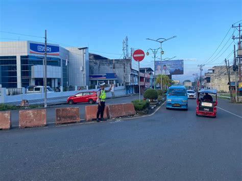 Strong Point Pagi Satlantas Polres Kotamobagu Antisipasi Kemacetan Di