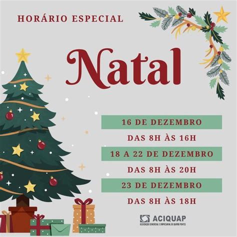 Hor Rio Especial De Natal No Rcio Come A Amanh