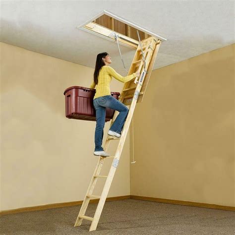 Heavy Duty Universal Wooden Pull Down Attic Access Stairs Ladder Zincera