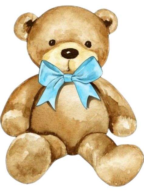 A Brown Teddy Bear With A Blue Bow