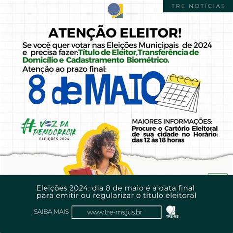 Eleitores Tem At De Maio Para Regularizarem T Tulo De Eleitor Jd